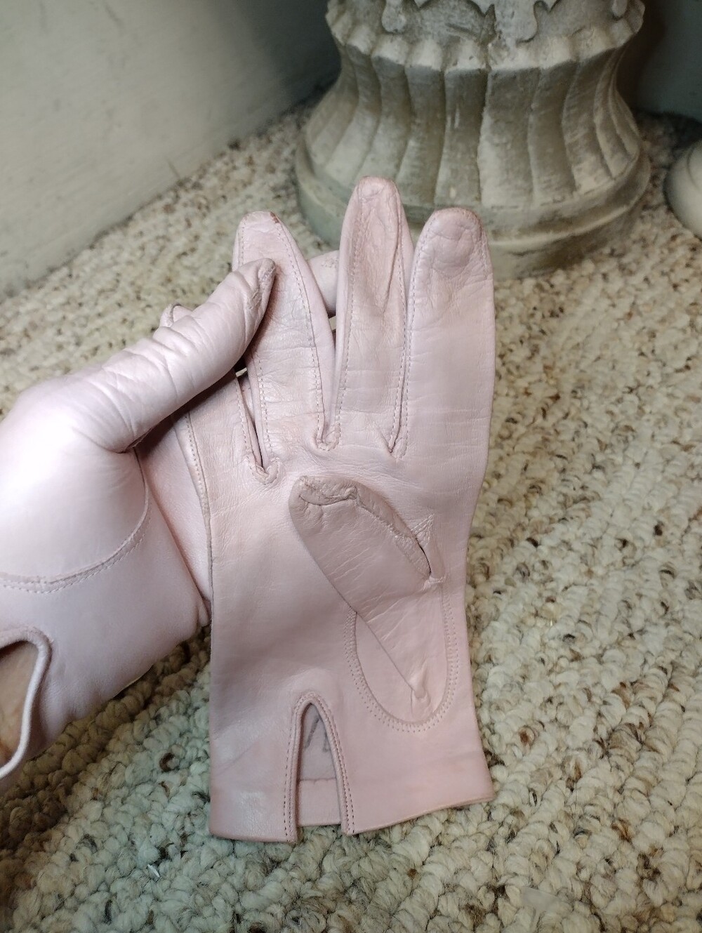 Vintage Classique Washable Pink Leather Gloves Made In Italy - Picture 5 of 8